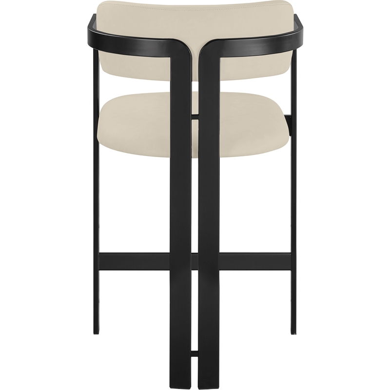 Meridian Furniture Aurum Beige Vegan Leather Upholstered Counter Stool