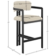 Meridian Furniture Aurum Beige Vegan Leather Upholstered Counter Stool