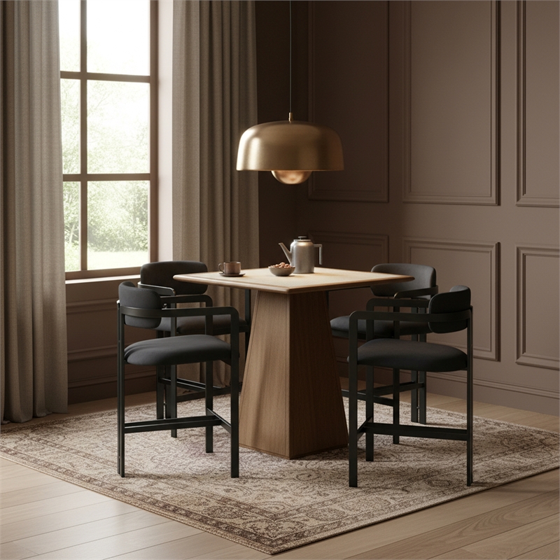 Meridian Furniture Aurum Black Vegan Leather Upholstered Counter Stool