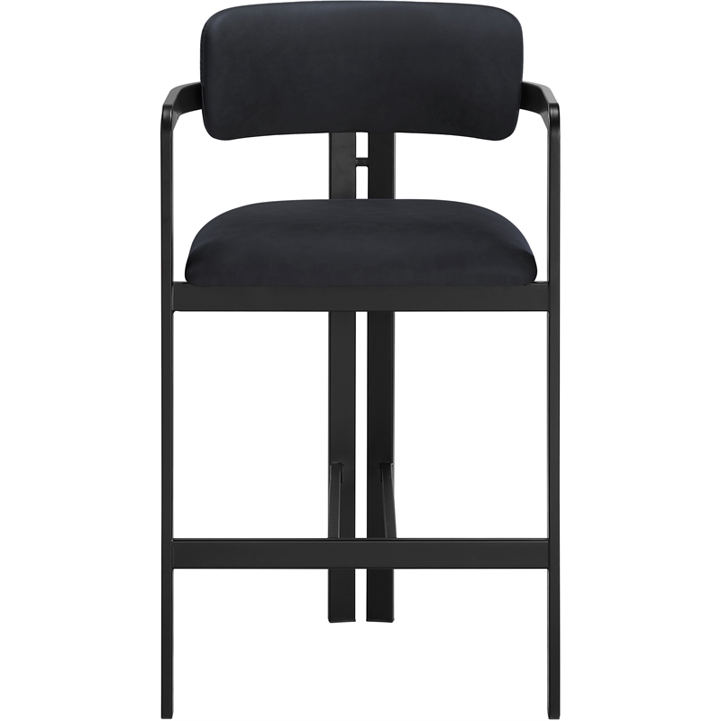 Meridian Furniture Aurum Black Vegan Leather Upholstered Counter Stool