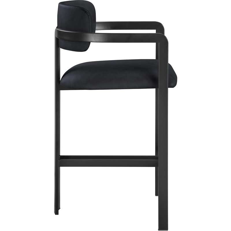 Meridian Furniture Aurum Black Vegan Leather Upholstered Counter Stool