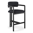 Meridian Furniture Aurum Black Vegan Leather Upholstered Counter Stool