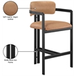 Meridian Furniture Aurum Cognac Vegan Leather Upholstered Counter Stool