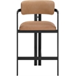 Meridian Furniture Aurum Cognac Vegan Leather Upholstered Counter Stool