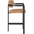 Meridian Furniture Aurum Cognac Vegan Leather Upholstered Counter Stool