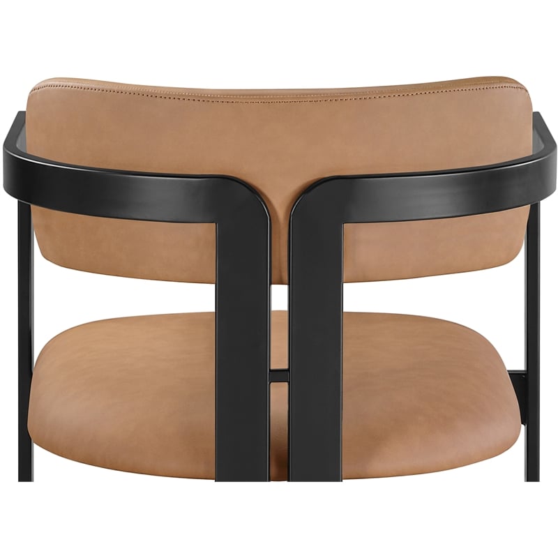 Meridian Furniture Aurum Cognac Vegan Leather Upholstered Counter Stool