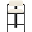 Meridian Furniture Aurum Cream Vegan Leather Upholstered Counter Stool