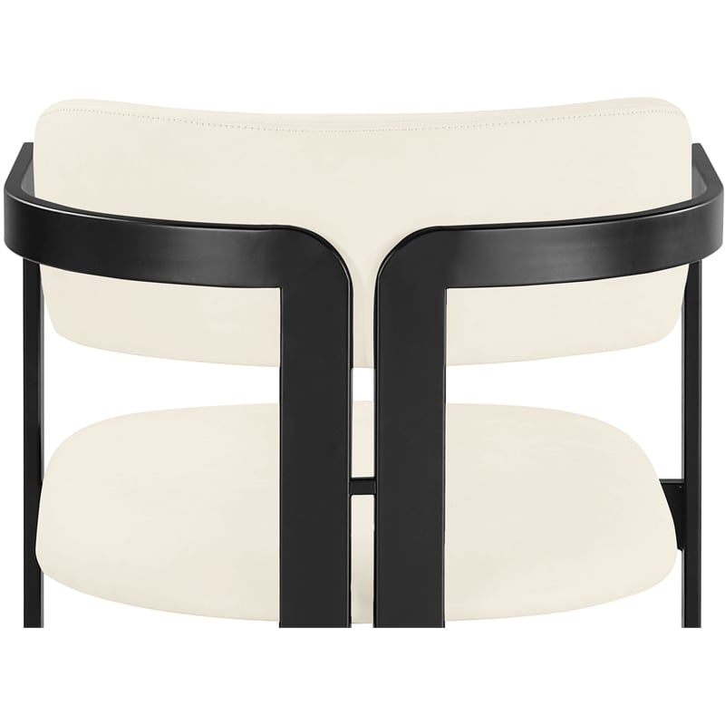 Meridian Furniture Aurum Cream Vegan Leather Upholstered Counter Stool