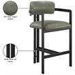 Meridian Furniture Aurum Green Vegan Leather Upholstered Counter Stool