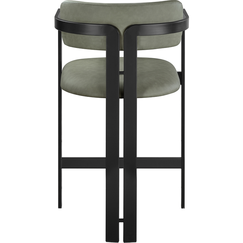 Meridian Furniture Aurum Green Vegan Leather Upholstered Counter Stool