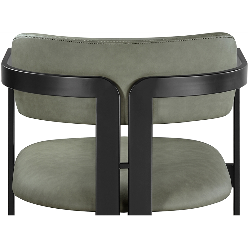 Meridian Furniture Aurum Green Vegan Leather Upholstered Counter Stool