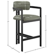 Meridian Furniture Aurum Green Vegan Leather Upholstered Counter Stool