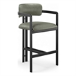 Meridian Furniture Aurum Green Vegan Leather Upholstered Counter Stool