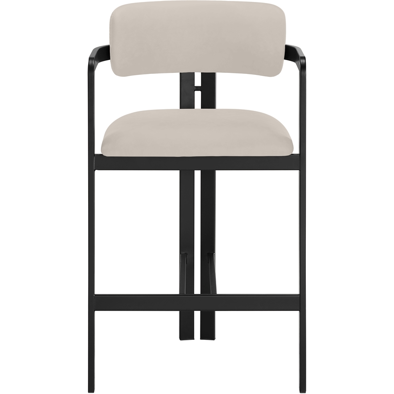 Meridian Furniture Aurum Taupe Vegan Leather Upholstered Counter Stool