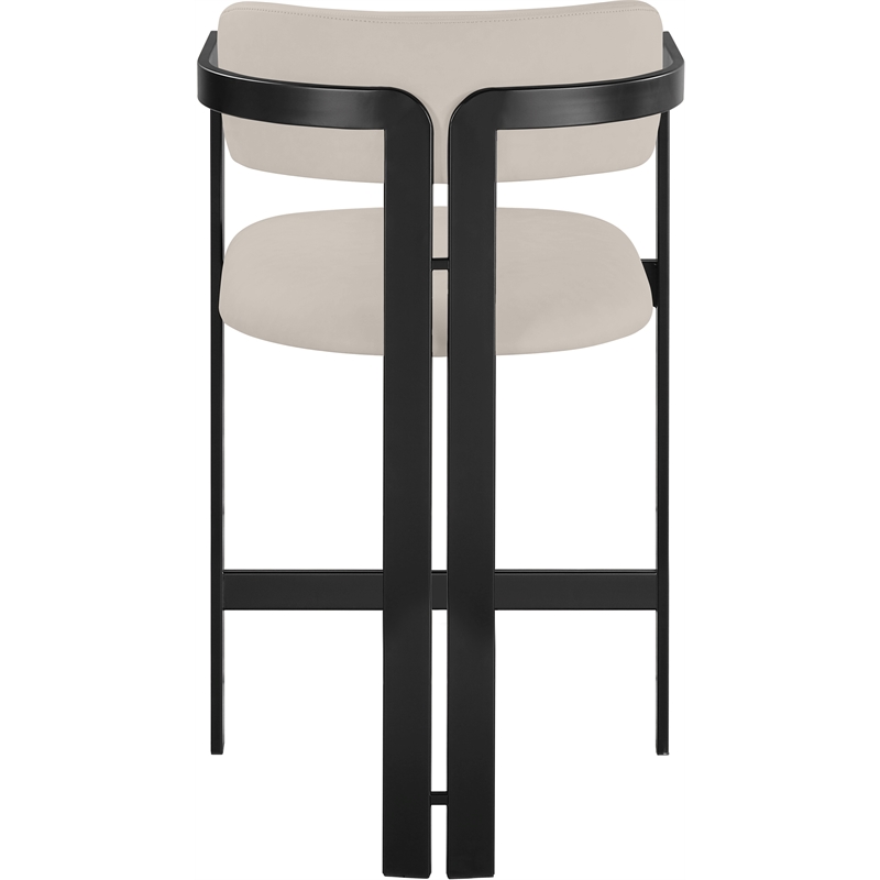 Meridian Furniture Aurum Taupe Vegan Leather Upholstered Counter Stool