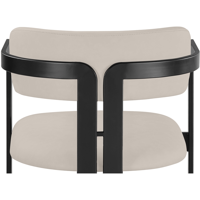 Meridian Furniture Aurum Taupe Vegan Leather Upholstered Counter Stool