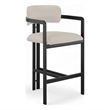 Meridian Furniture Aurum Taupe Vegan Leather Upholstered Counter Stool