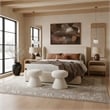 Meridian Furniture Warby Beige Vegan Leather Upholstered Queen Bed
