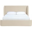 Meridian Furniture Warby Beige Vegan Leather Upholstered Queen Bed