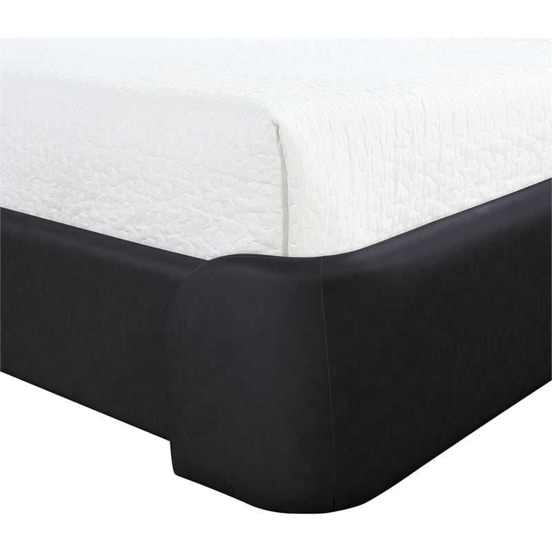Meridian Furniture Warby Black Vegan Leather Upholstered Full Bed