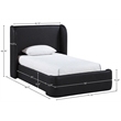 Meridian Furniture Warby Black Vegan Leather Upholstered Twin Bed
