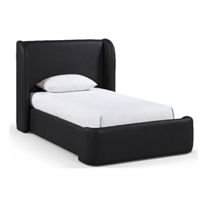 Meridian Furniture Warby Black Vegan Leather Upholstered Twin Bed