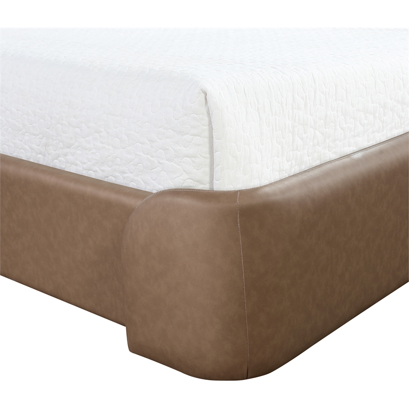 Meridian Furniture Warby Brown Vegan Leather Upholstered King Bed
