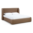 Meridian Furniture Warby Brown Vegan Leather Upholstered Queen Bed