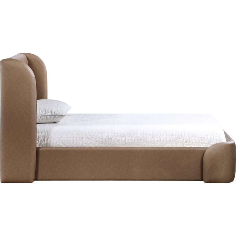Meridian Furniture Warby Brown Vegan Leather Upholstered Twin Bed