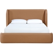 Meridian Furniture Warby Cognac Vegan Leather Upholstered King Bed