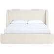 Meridian Furniture Warby Cream Vegan Leather Upholstered Queen Bed