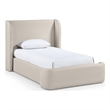 Meridian Furniture Warby Taupe Vegan Leather Upholstered Twin Bed