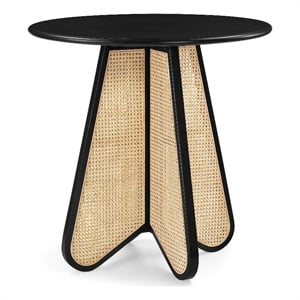 Meridian Furniture Butterfly 36&quot Black Solid Wood And Cane Counter Height Table
