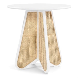 Meridian Furniture Butterfly 36&quot White Solid Wood And Cane Counter Height Table