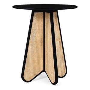 Meridian Furniture Butterfly 36&quot Black Solid Wood And Cane Bar Height Table