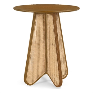 Meridian Furniture Butterfly 36&quot Brown Solid Wood And Cane Bar Height Table