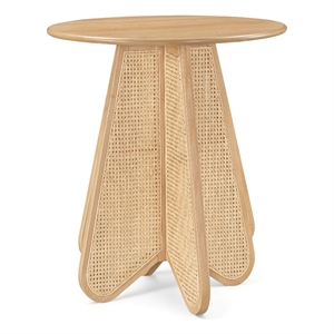 Meridian Furniture Butterfly 36&quot Natural Solid Wood And Cane Bar Height Table
