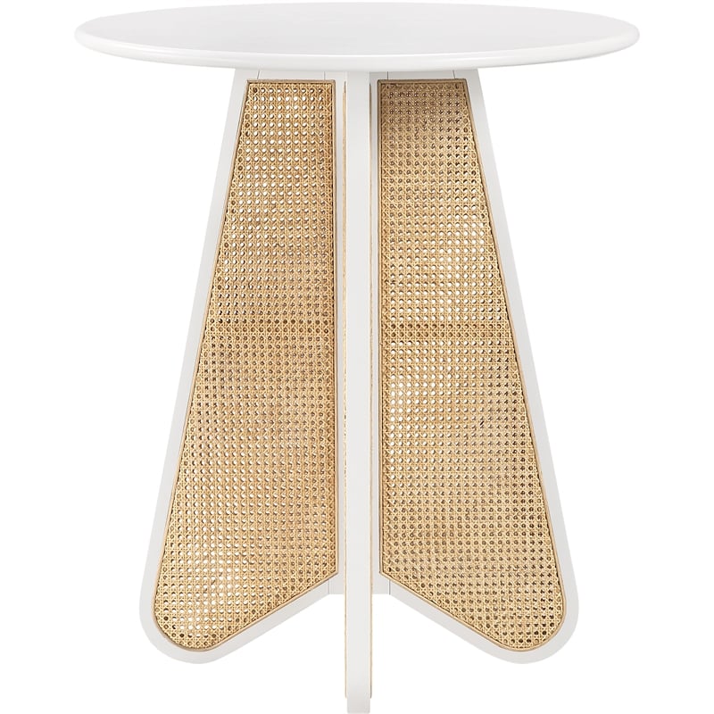 meridian furniture butterfly 36&quot white solid wood and cane bar height table