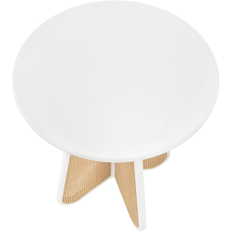 meridian furniture butterfly 36&quot white solid wood and cane bar height table