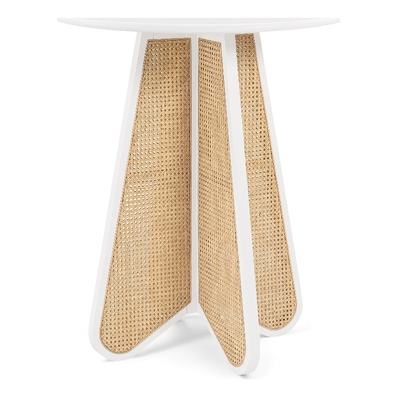 Meridian Furniture Butterfly 36&quot White Solid Wood And Cane Bar Height Table