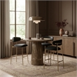 Meridian Furniture Lupita Black Vegan Leather Upholstered Bar Stool (Set of 2)
