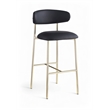 Meridian Furniture Lupita Black Vegan Leather Upholstered Bar Stool (Set of 2)