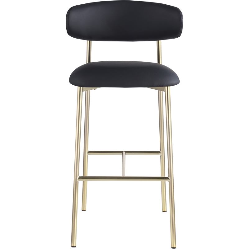 Meridian Furniture Lupita Black Vegan Leather Upholstered Bar Stool (Set of 2)