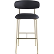 Meridian Furniture Lupita Black Vegan Leather Upholstered Bar Stool (Set of 2)