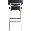 Meridian Furniture Lupita Black Vegan Leather Upholstered Bar Stool (Set of 2)