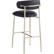 Meridian Furniture Lupita Black Vegan Leather Upholstered Bar Stool (Set of 2)