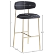 Meridian Furniture Lupita Black Vegan Leather Upholstered Bar Stool (Set of 2)