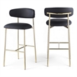 Meridian Furniture Lupita Black Vegan Leather Upholstered Bar Stool (Set of 2)