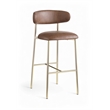 Meridian Furniture Lupita Brown Vegan Leather Upholstered Bar Stool (Set of 2)