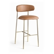 Meridian Furniture Lupita Cognac Vegan Leather Upholstered Bar Stool (Set of 2)